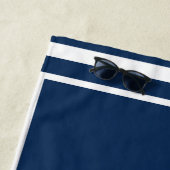 ブルーネイビー航海のいかりヨットクラブボートマリーナ ビーチタオル (インサイチュ)