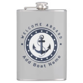 ブルーネイビー航海のいかりヨットクラブボートマリーナ フラスク (正面)