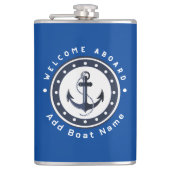 ブルーネイビー航海のいかりヨットクラブボートマリーナ フラスク (正面)