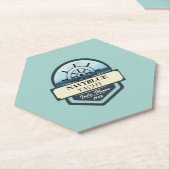 ブルーネイビー航海のいかりヨットクラブボートマリーナ ペーパーコースター (アングル)