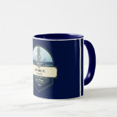 ブルーネイビー航海のいかりヨットクラブボートマリーナ マグカップ (正面右)