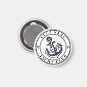 ブルーネイビー航海のいかりヨットクラブボートマリーナ マグネット (正面/裏面)