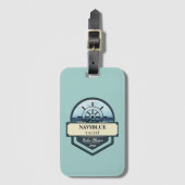 ブルーネイビー航海のいかりヨットクラブボートマリーナ ラゲッジタグ (正面縦)