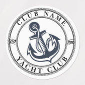 ブルーネイビー航海のいかりヨットクラブボートマリーナ ラベル (デザイン2)