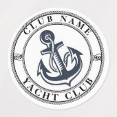 ブルーネイビー航海のいかりヨットクラブボートマリーナ ラベル (デザイン1)