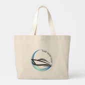 ブルーネイビー航海のいかりヨットクラブボートマリーナ ラージトートバッグ (裏面)