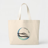 ブルーネイビー航海のいかりヨットクラブボートマリーナ ラージトートバッグ (正面)