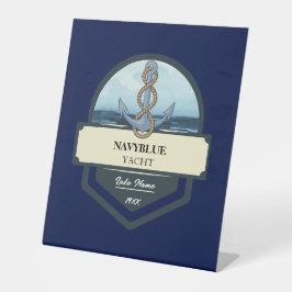 ブルーネイビー航海のいかりヨットクラブボートマリーナ 台座サイン