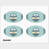 ブルーネイビー航海のいかりヨットクラブボートマリーナ 楕円形シール (シート)