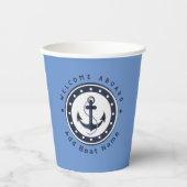 ブルーネイビー航海のいかりヨットクラブボートマリーナ 紙コップ (正面)