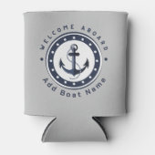 ブルーネイビー航海のいかりヨットクラブボートマリーナ 缶クーラー (正面)