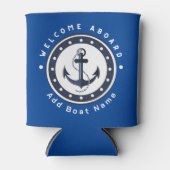 ブルーネイビー航海のいかりヨットクラブボートマリーナ 缶クーラー (正面)