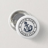ブルーネイビー航海のいかりヨットクラブボートマリーナ 缶バッジ (正面&裏面)