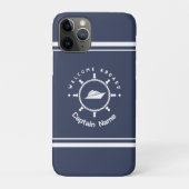 ブルーネイビー航海のいかりヨットクラブボートマリーナ Case-Mate iPhoneケース (裏)