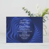 ブルーネイビー装飾結婚式招待状 招待状 (スタンド正面)