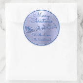 ブルーネイビー・サンタ・トナカイの聖降誕祭 ラウンドシール (バッグ)