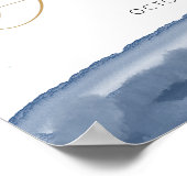 ブルーネイビー&金ゴールドボーイベビーシャワーウェルカムサイン ポスター (角)