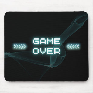 ブルーネオンゲームオーバー マウスパッド