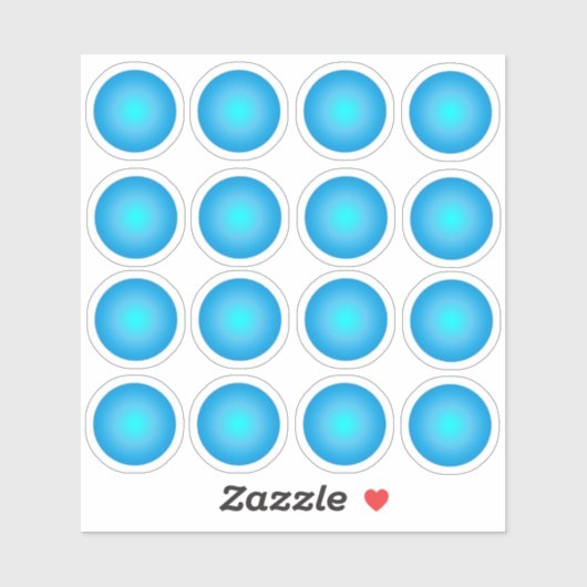 ブルーネオンサークル16ステッカーセット シール (シート)