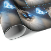 ブルーネオンバタフライのラグドール猫 ラッピングペーパー (ロールコーナー)