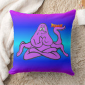 ブルーネオンライトヨガタコナマステ装飾用クッション クッション (ブランケット)