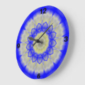 ブルーネオン万華鏡のように千変万化するパターン時計 ラージ壁時計 (傾斜)