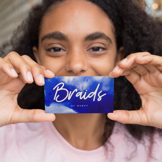 ブルーネオン三つ編み 名刺