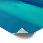 ブルーネオン抽象芸術水絵画色の ポスター (角)