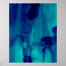 ブルーネオン抽象芸術水絵画色の