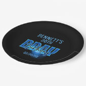 ブルーネオン誕生日 ペーパープレート (アングル)