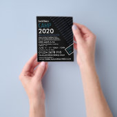 ブルーネオン野球こうもりベースボールキャンプズ広告ー チラシ (手)