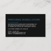 ブルーネオン野球こうもり、野球選手、コーチバス 名刺 (裏面)