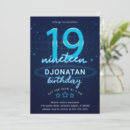 ブルーネオン19thバースデーパーティーズグロー熱狂する 招待状