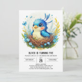 ブルーネストインザウッズバード誕生日 招待状 (スタンド正面)