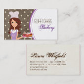 ブルーネットベイカーオンパープルカップケーキの名刺 名刺 (正面/裏面)