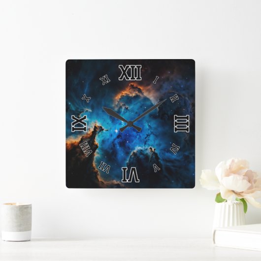 ブルーネブラクラウドAIコンセプトアートby Xzendor7 スクエア壁時計 (ホーム)