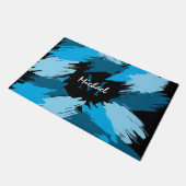 ブルーネームのブラシストロークの濃淡（モノグラム） ドアマット (アングル)