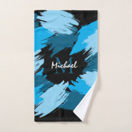 ブルーネームのブラシストロークの濃淡（モノグラム） バスタオルセット