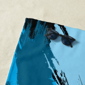 ブルーネームのブラシストロークの濃淡（モノグラム） ビーチタオル (インサイチュ)