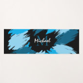 ブルーネームのブラシストロークの濃淡（モノグラム） ヨガマット (正面(横))