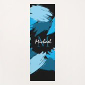 ブルーネームのブラシストロークの濃淡（モノグラム） ヨガマット (正面)