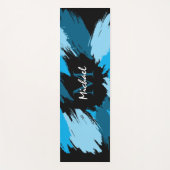 ブルーネームのブラシストロークの濃淡（モノグラム） ヨガマット (正面)