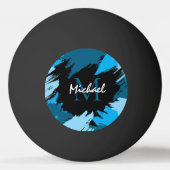 ブルーネームのブラシストロークの濃淡（モノグラム） 卓球ボール (正面)