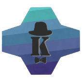 ブルーネームグラデーションイニシャルモノグラム男性へ サッカーボール (フラット)