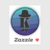 ブルーネームグラデーションイニシャルモノグラム男性へ シール (シート)