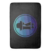 ブルーネームグラデーションイニシャルモノグラム男性へ バスマット (正面縦)