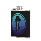 ブルーネームグラデーションイニシャルモノグラム男性へ フラスク (左)