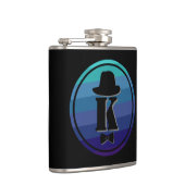 ブルーネームグラデーションイニシャルモノグラム男性へ フラスク (右)