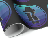 ブルーネームグラデーションイニシャルモノグラム男性へ ラッピングペーパー (ロールコーナー)