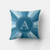 ブルーネームパーソナライズされたモノグラムカラーホイール クッション (裏面)